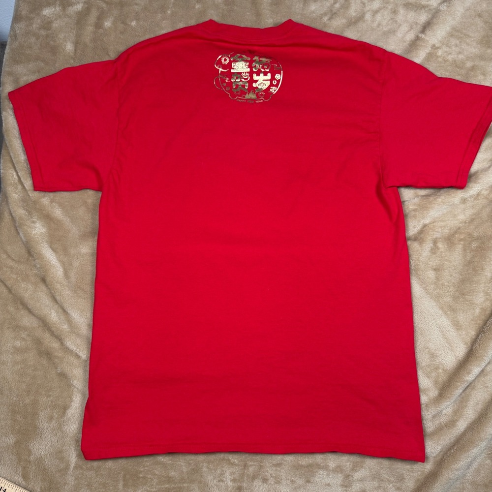 Disney Parks Lunar New Year Mickey Donald Goofy Red Graphic T-Shirt Adult size L - Picture 4 of 6